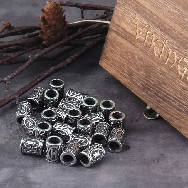 24 Runes Viking Beard Bead - Viking Heritage Store