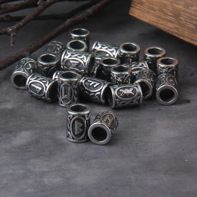 24 Runes Viking Beard Bead - Viking Heritage Store