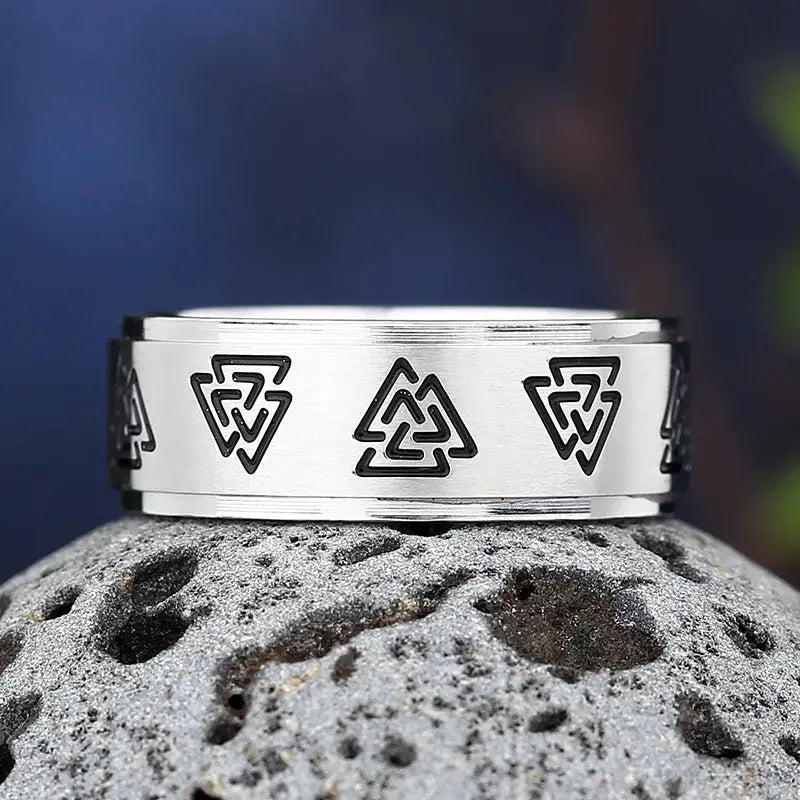 Nordic Trinity Knot Ring - Authentic Viking Celtic Steel Wedding Band - Viking Heritage Store