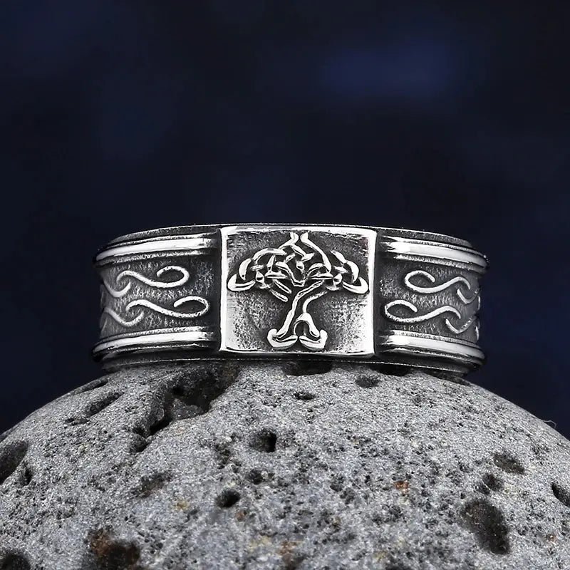 Nordic Trinity Knot Ring - Authentic Viking Celtic Steel Wedding Band - Viking Heritage Store