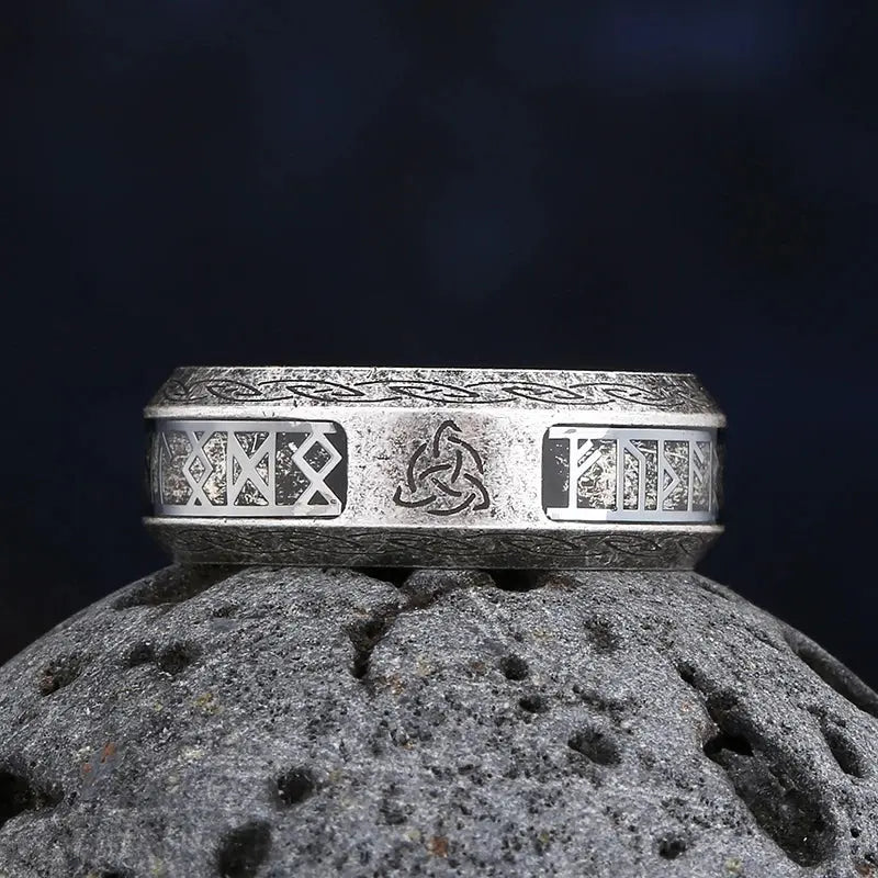 Nordic Trinity Knot Ring - Authentic Viking Celtic Steel Wedding Band - Viking Heritage Store