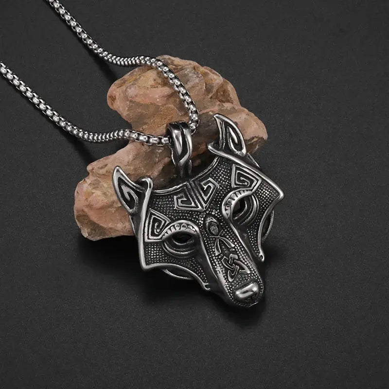 Men's Fenrir Viking Wolf Pendant 