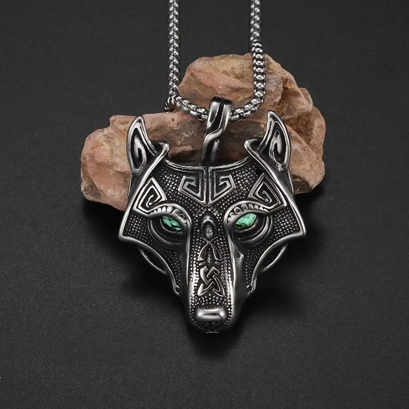 Men's Fenrir Viking Wolf Pendant - Authentic Norse Accessory 