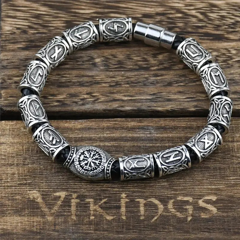 Unisex Viking Runic Charm Bracelet - Unique Nordic Jewelry Viking Heritage Store