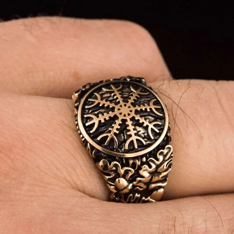 Aegishjalmur Ring (Solid Bronze) - Viking Heritage Store