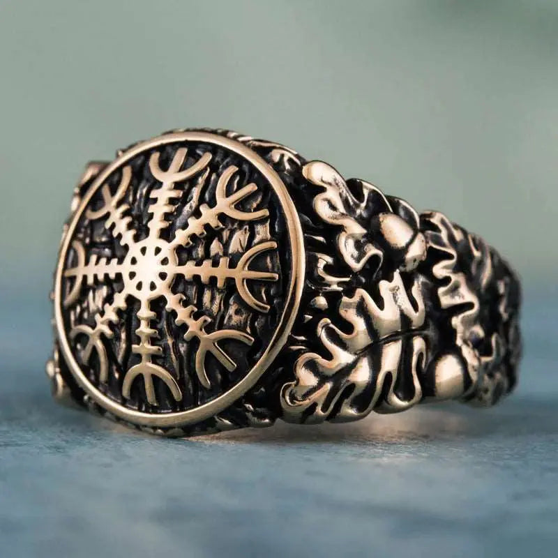 Aegishjalmur Ring (Solid Bronze) - Viking Heritage Store