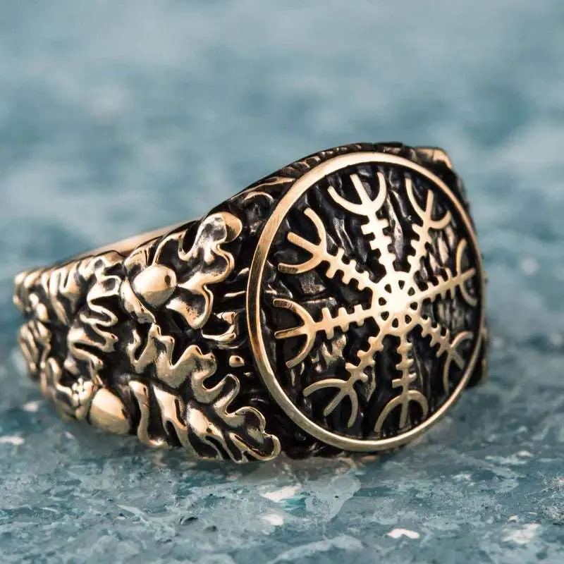 Aegishjalmur Ring (Solid Bronze) - Viking Heritage Store