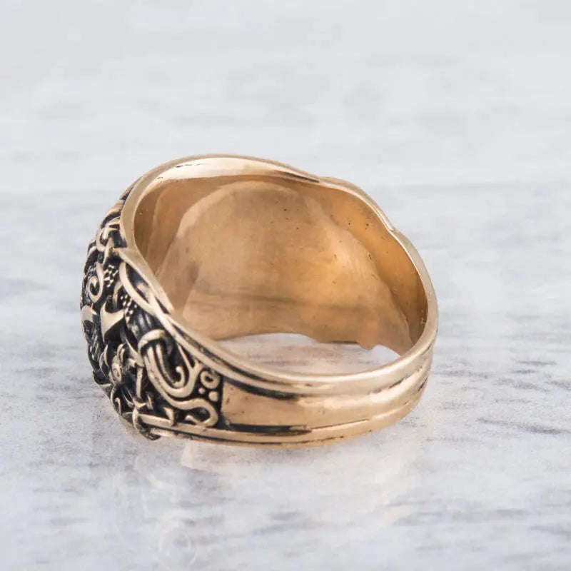 Black Sun Ring (Solid Bronze) - Viking Heritage Store