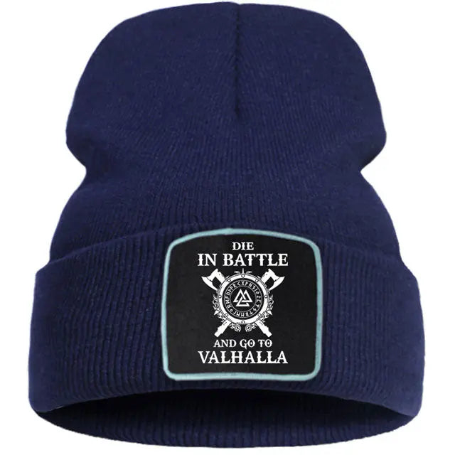 Die in Battle and Go to Valhalla Beanie - Viking Heritage Store