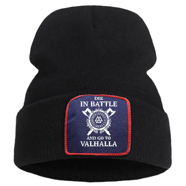 Die in Battle and Go to Valhalla Beanie - Viking Heritage Store