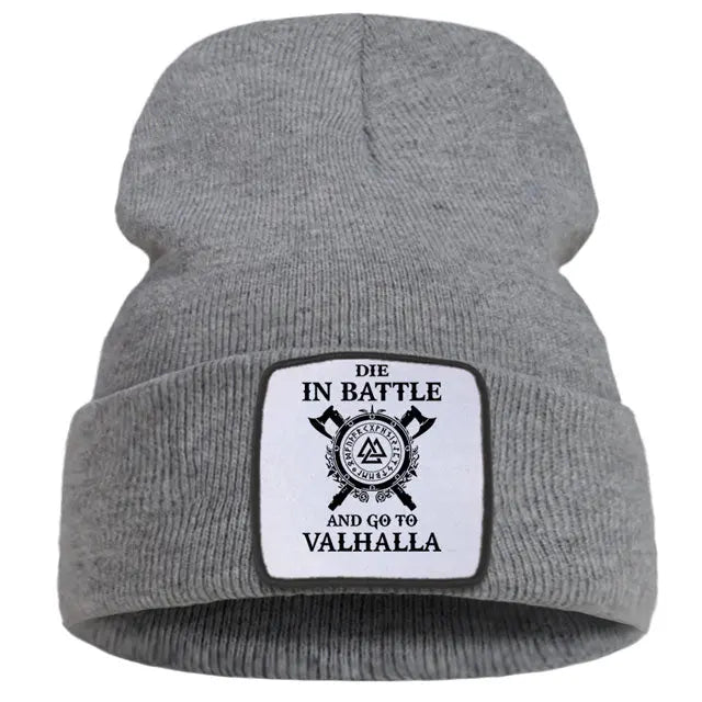 Die in Battle and Go to Valhalla Beanie - Viking Heritage Store