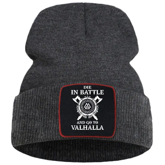 Die in Battle and Go to Valhalla Beanie - Viking Heritage Store