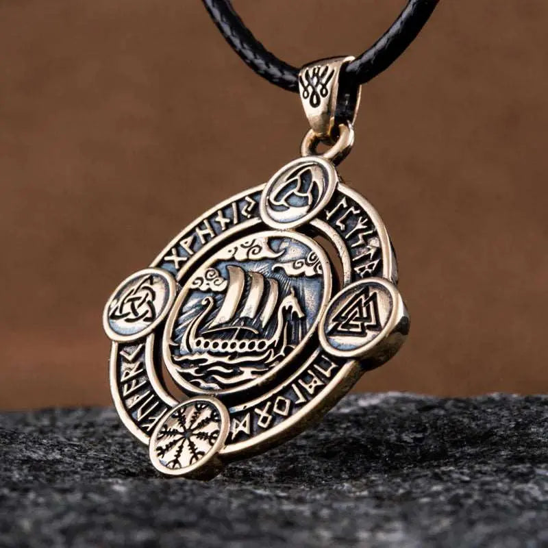 Drakkar Necklace (Bronze) - Viking Heritage Store