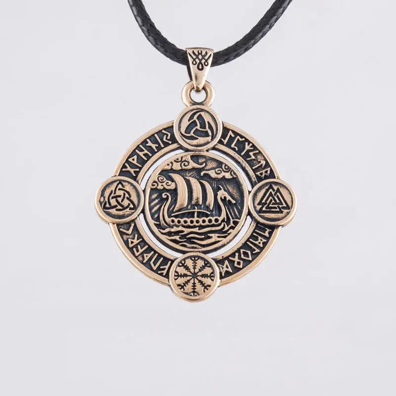 Drakkar Necklace (Bronze) - Viking Heritage Store