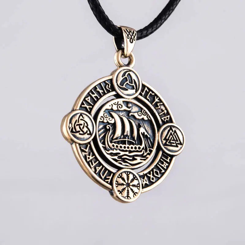 Drakkar Necklace (Bronze) - Viking Heritage Store