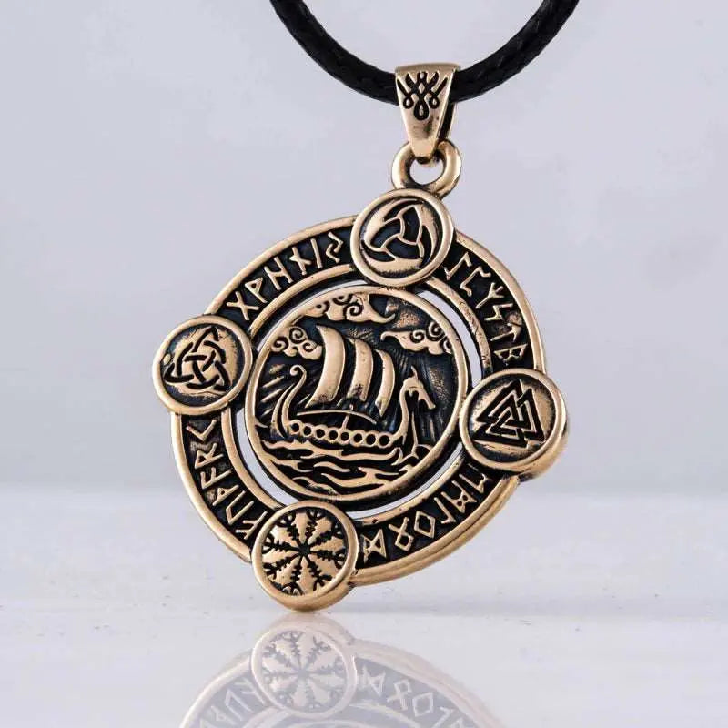 Drakkar Necklace (Bronze) - Viking Heritage Store