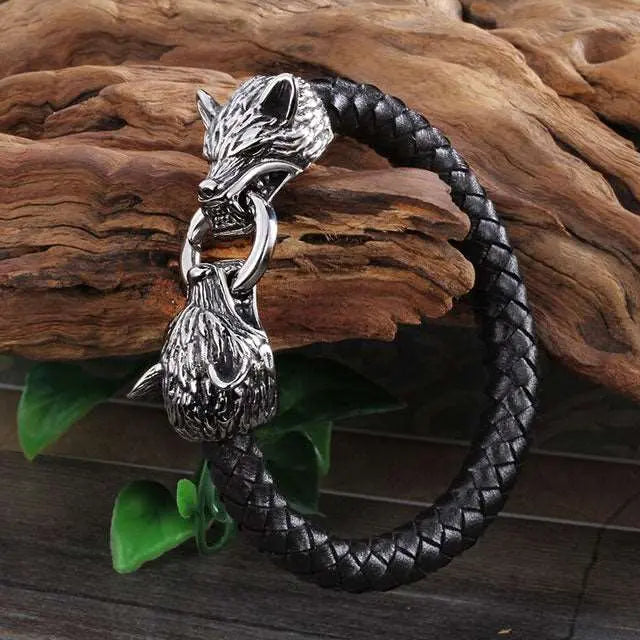 Fenrir Leather Bracelet - Viking Heritage Store