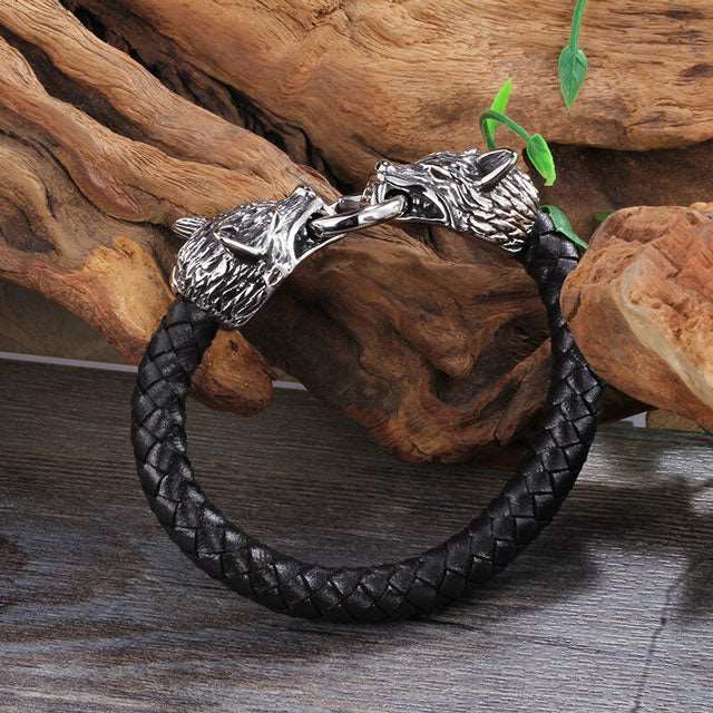 Fenrir Leather Bracelet - Viking Heritage Store