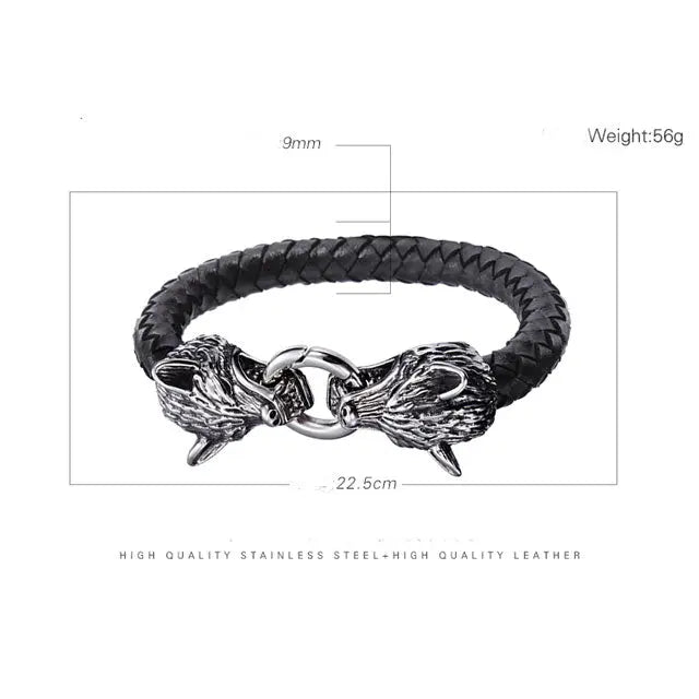 Fenrir Leather Bracelet - Viking Heritage Store