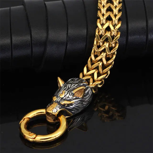 Fenrir Wolf Bracelet - Viking Heritage Store