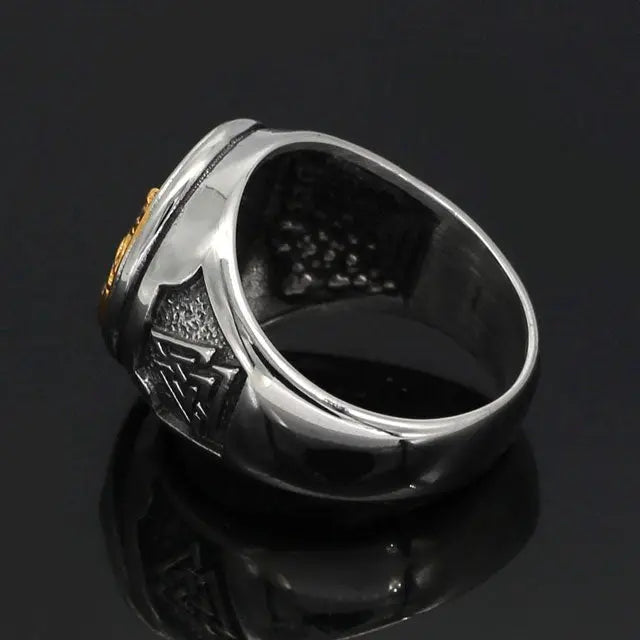 Gold Fenrir Ring - Viking Heritage Store