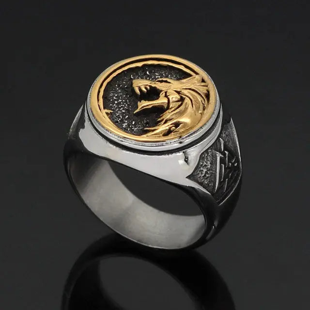 Gold Fenrir Ring - Viking Heritage Store