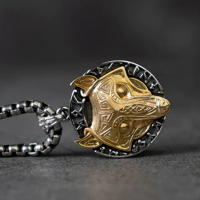 Gold Wolf Necklace - Viking Heritage Store