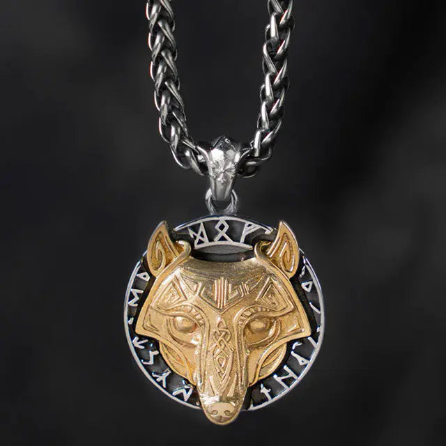 Gold Wolf Necklace - Viking Heritage Store