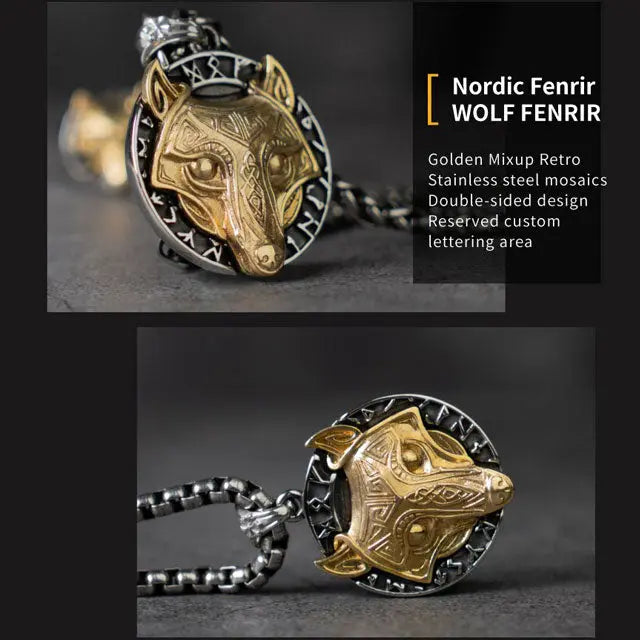 Gold Wolf Necklace - Viking Heritage Store