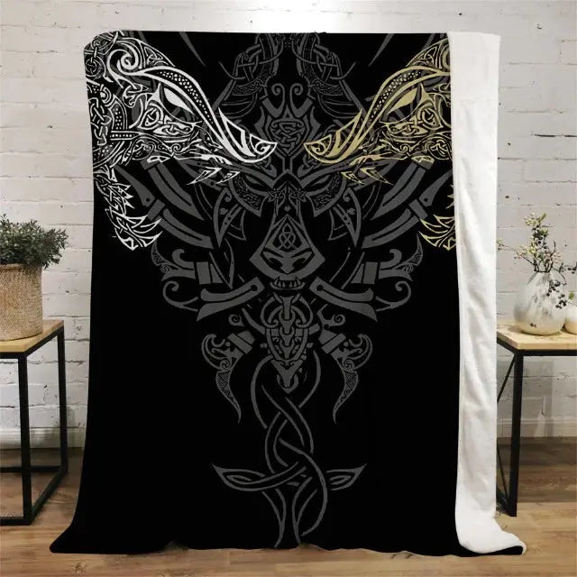 Hati and Skoll Blanket - Viking Heritage Store