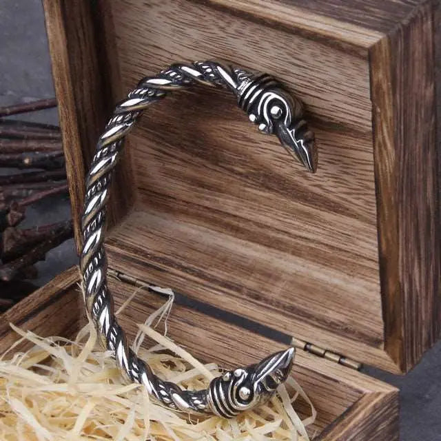 Hugin and Munin Head Arm Ring - Viking Heritage Store