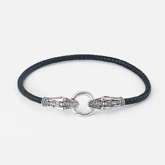 Leather Snake Choker Necklace - Viking Heritage Store