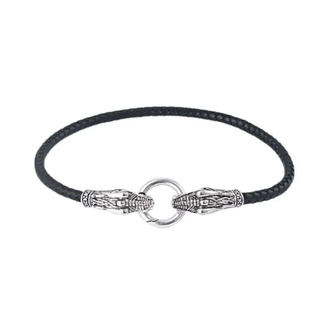 Leather Snake Choker Necklace - Viking Heritage Store