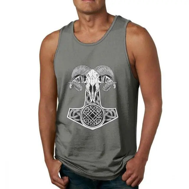 Mjolnir Goat Tank Top - Viking Heritage Store