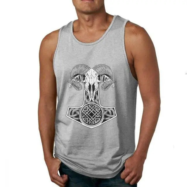 Mjolnir Goat Tank Top - Viking Heritage Store