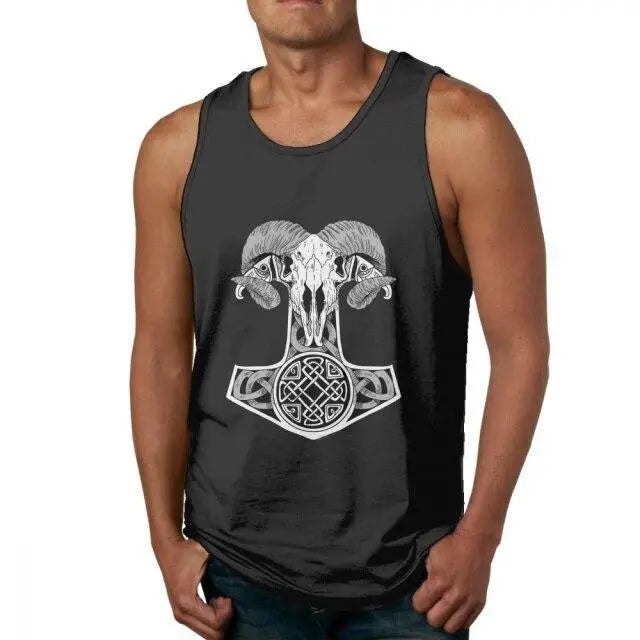 Mjolnir Goat Tank Top - Viking Heritage Store