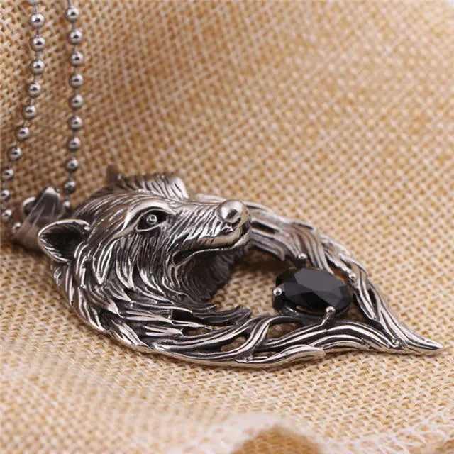 Obsidian Wolf Pendant - Viking Heritage Store