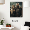 Personalized Viking Couple Portrait Canva 1