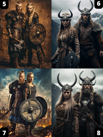 Personalized Viking Couple Portrait | From Your Pictures