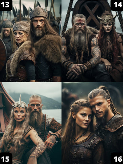 Personalized Viking Couple Portrait Model 2