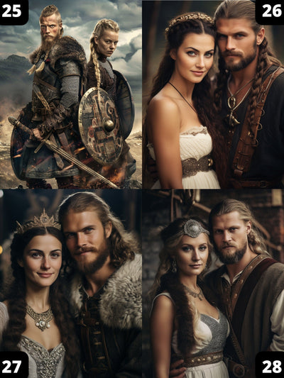 Personalized Viking Couple Portrait Model 5