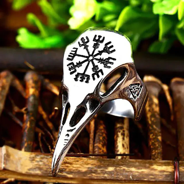 Raven Skull Ring - Viking Heritage Store