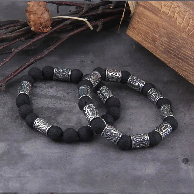 Runes Bead Bracelet - Viking Heritage Store