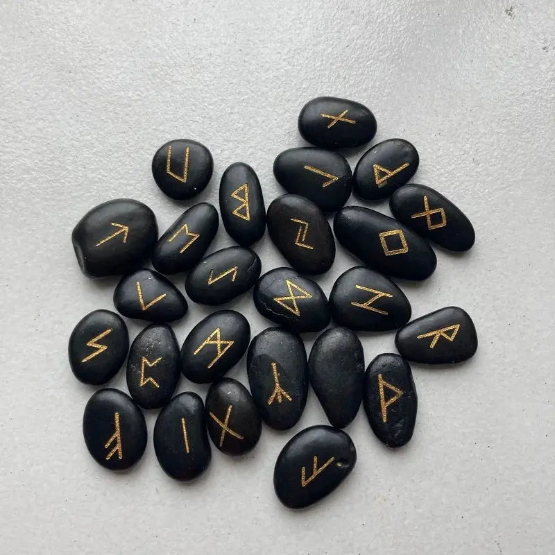 Set of 25 Engraved Viking Runic Stones-Viking Heritage Store