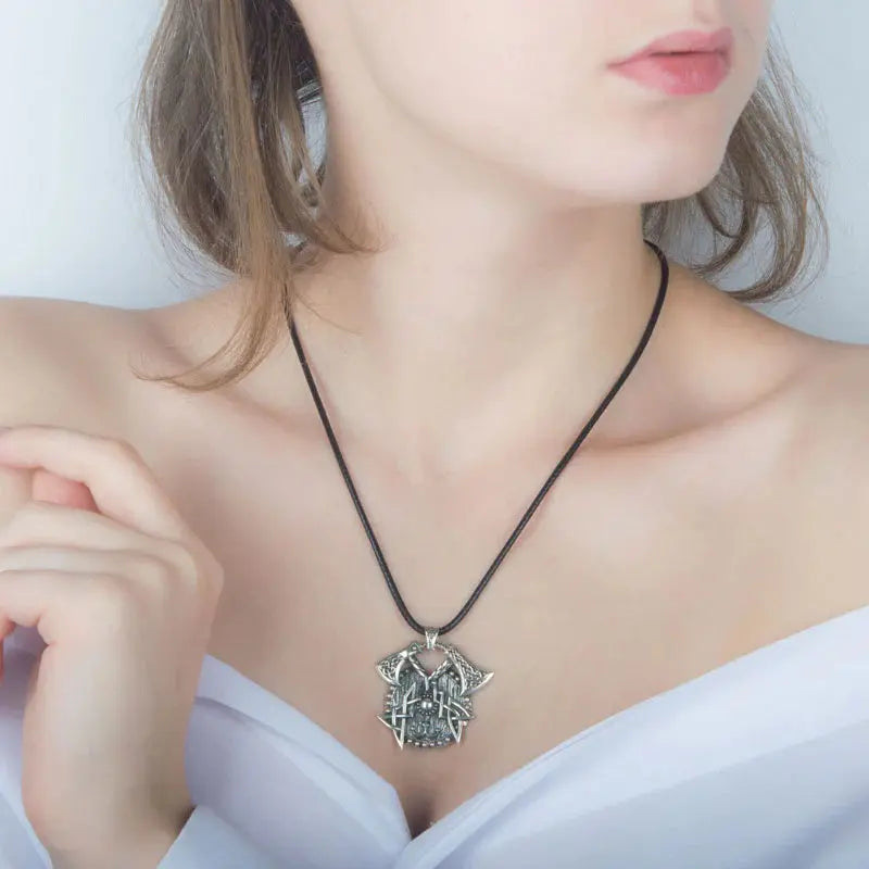 Shield Necklace (Silver) - Viking Heritage Store