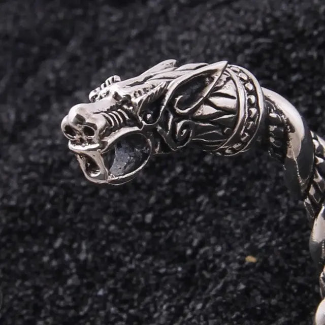 Silver Fenrir Arm Ring - Viking Heritage Store