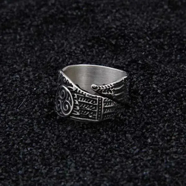 Silver Hugin And Munin Ring - Viking Heritage Store