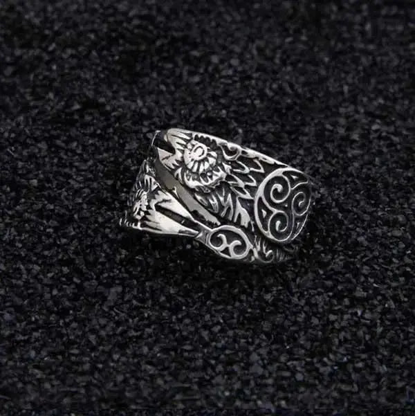 Silver Hugin And Munin Ring - Viking Heritage Store