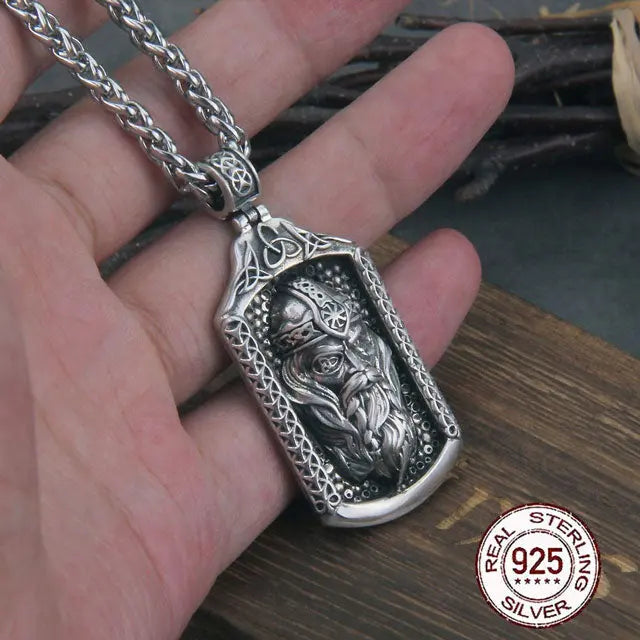 Silver Odin Necklace - Viking Heritage Store