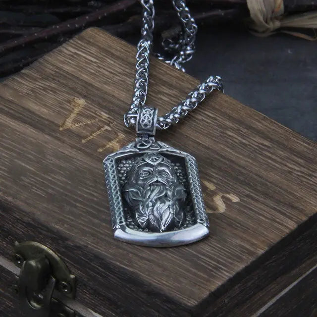 Silver Odin Necklace - Viking Heritage Store